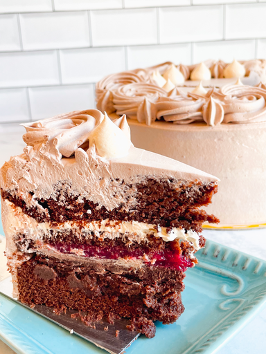 Porción torta moka frambuesa sg baja en azúcar